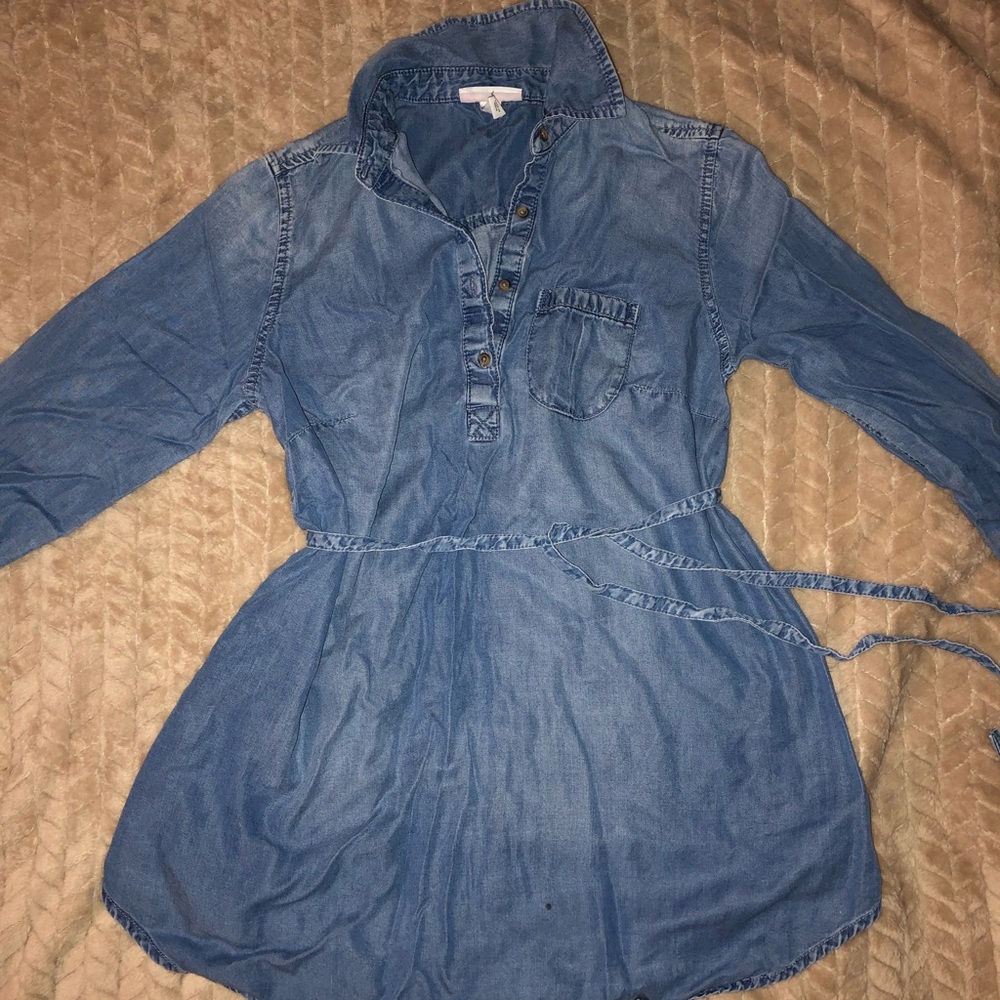 Maternity denim flowy shirt